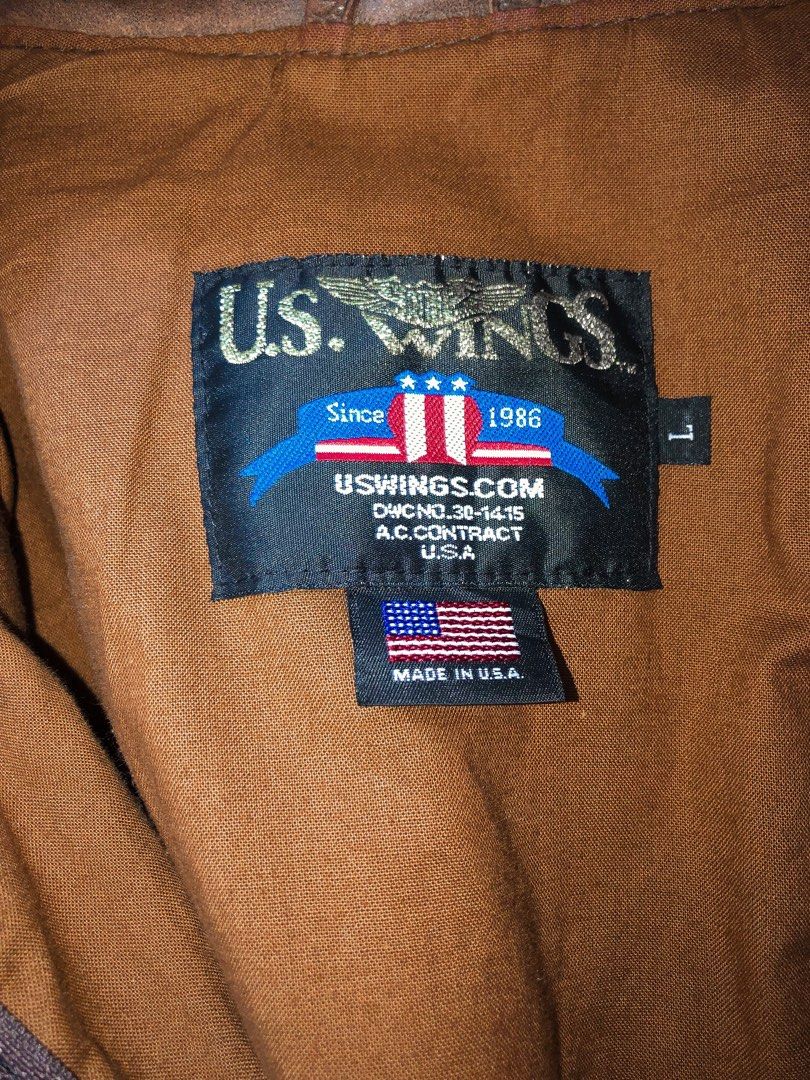 US WINGS A2 LEATHER JACKET Men s Fashion Coats Jackets and