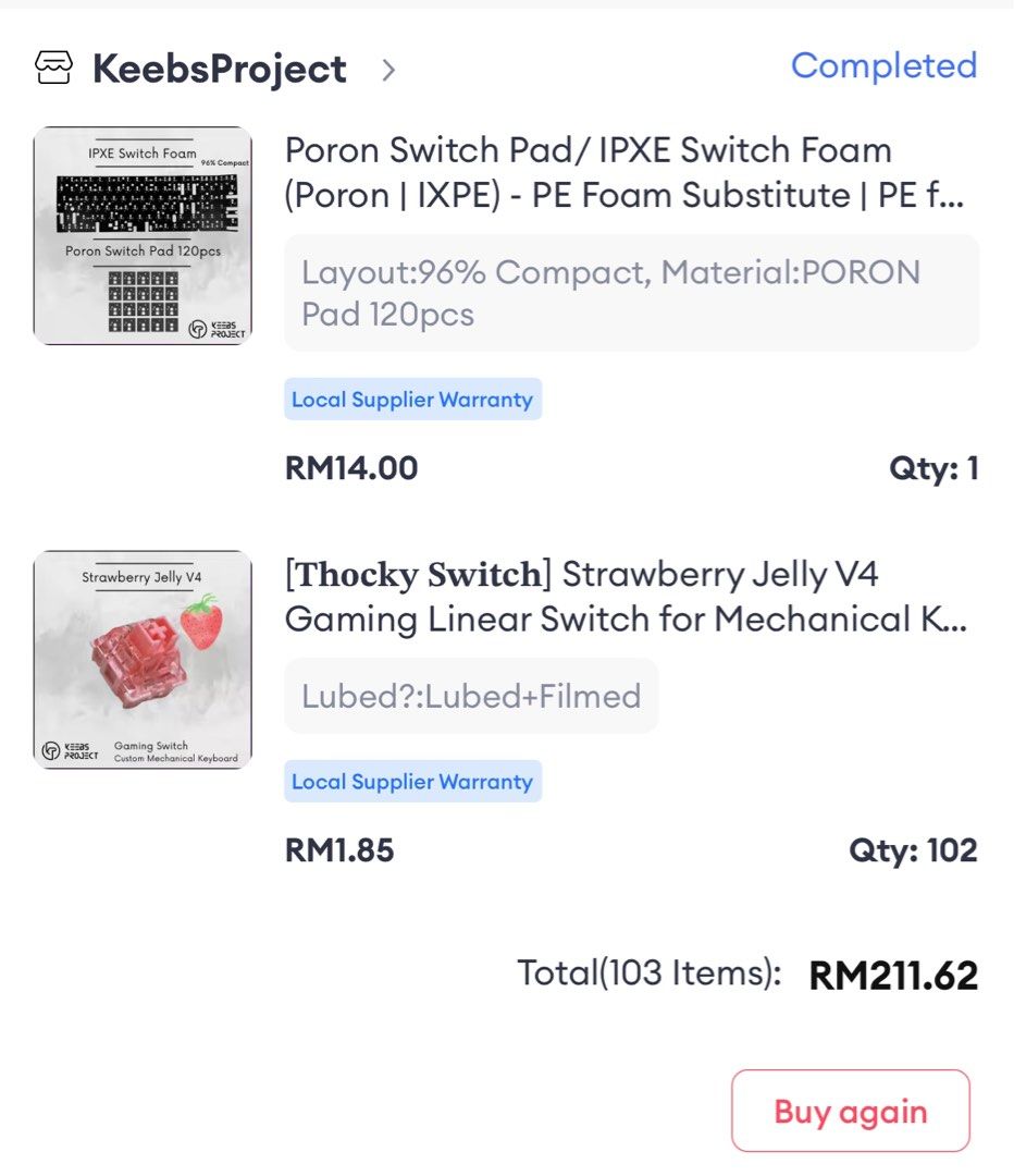 Used Strawberry Jelly V4 Switch, Computers & Tech, Parts & Accessories, Computer Keyboard on