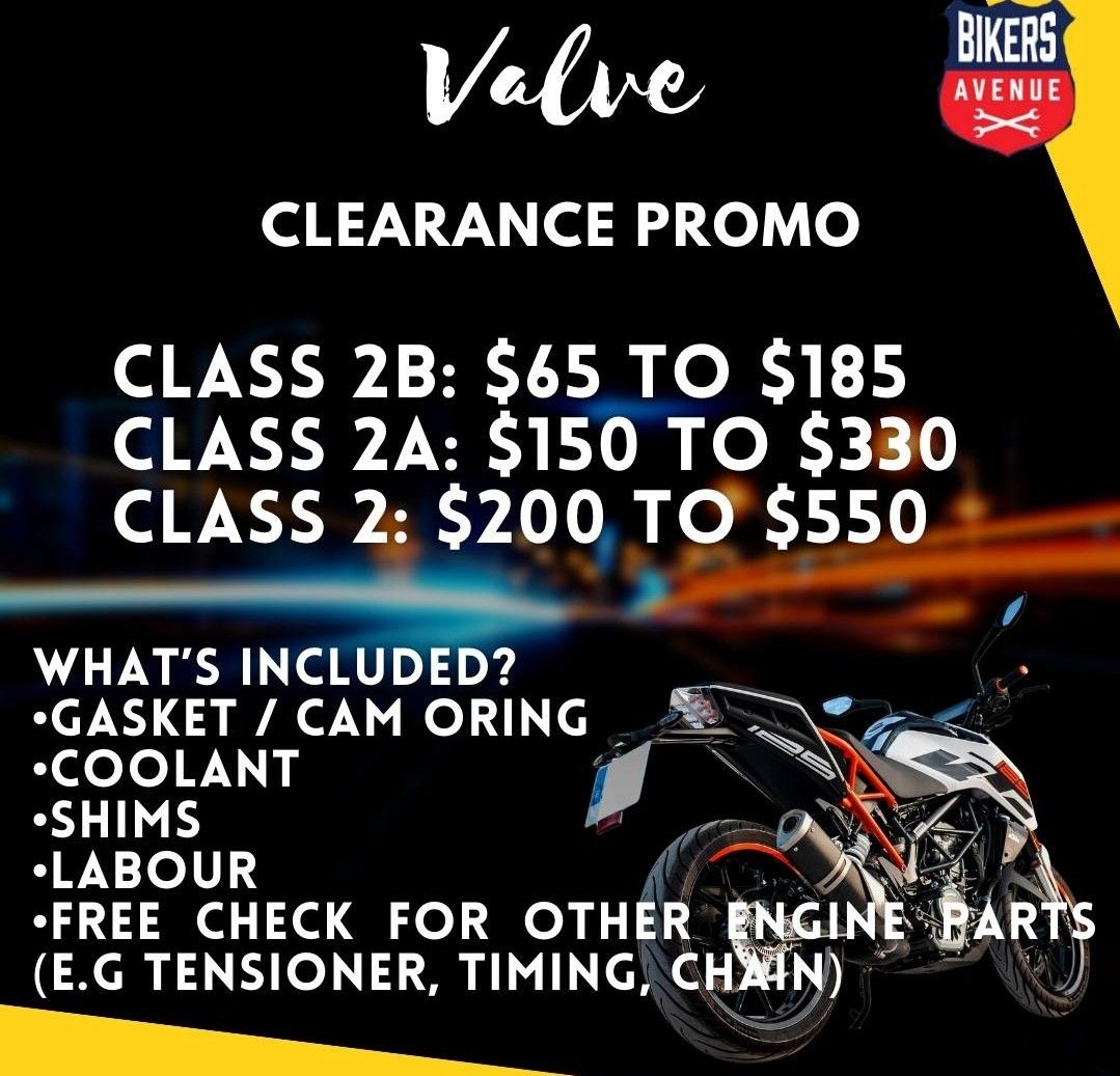 Valve Clearance Promotion 2023, Motorcycles, Motorcycle Accessories on