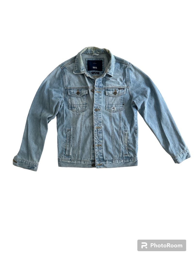 Mens cropped cheap denim jacket