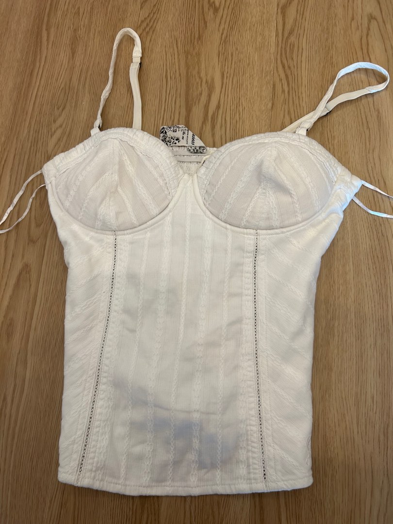 White bustier corset top