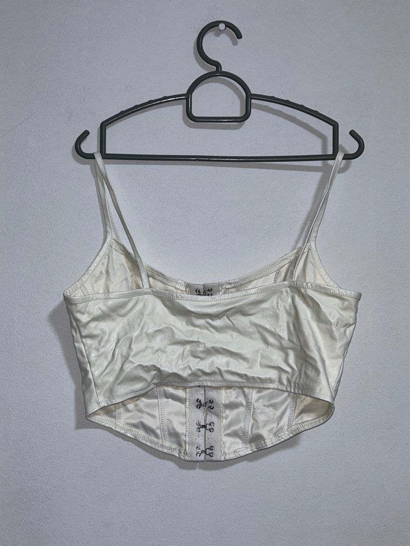 White leather bustier top cheap