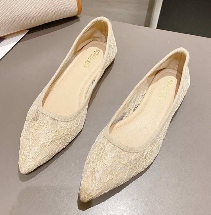 Gold lace clearance flats