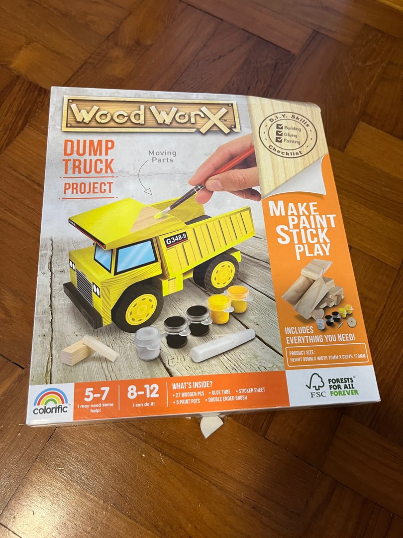 Wood painting dump truck, Hobbies & Toys, Toys & Games on Carousell