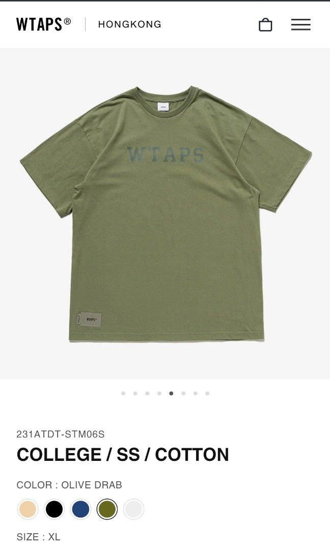 WTAPS COLLEGE / SS / COTTON / OLIVE DRAB / SIZE 04, 男裝, 上身及