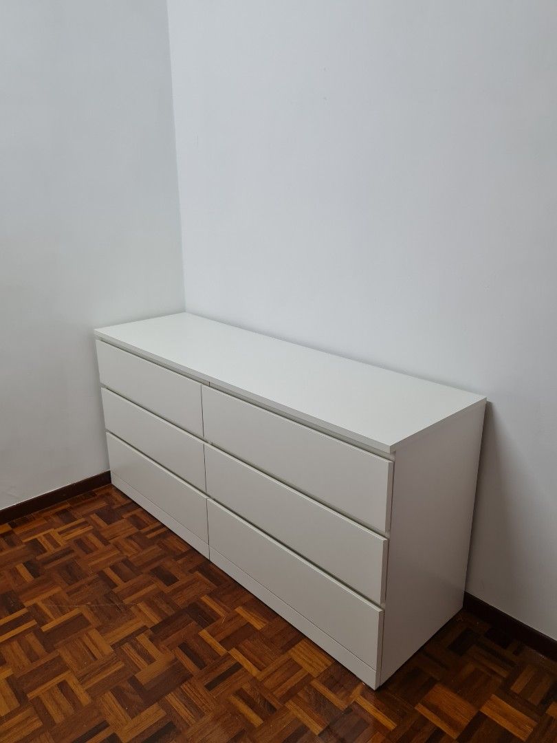 WTS used Ikea Malm chest of 6 drawers