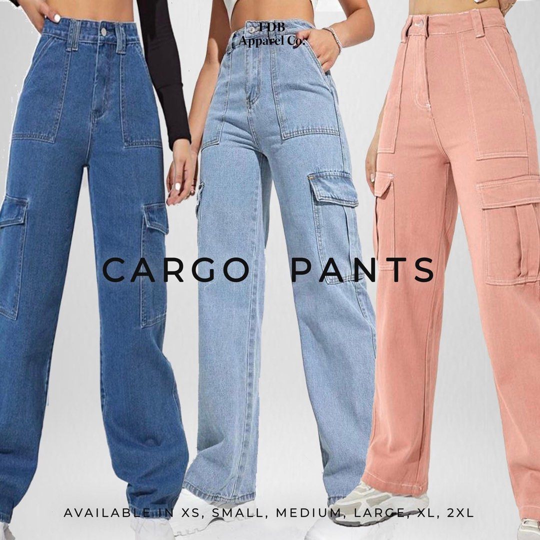 denim cargo pants women｜TikTok Search
