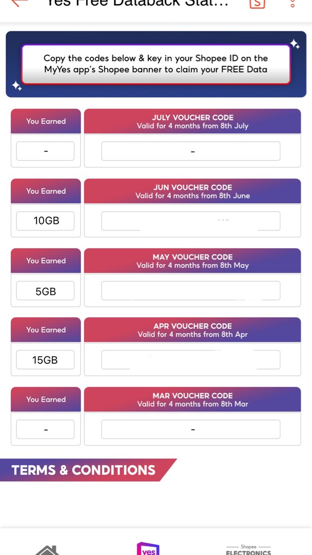 YES Data 30GB, Tickets & Vouchers, Vouchers on Carousell