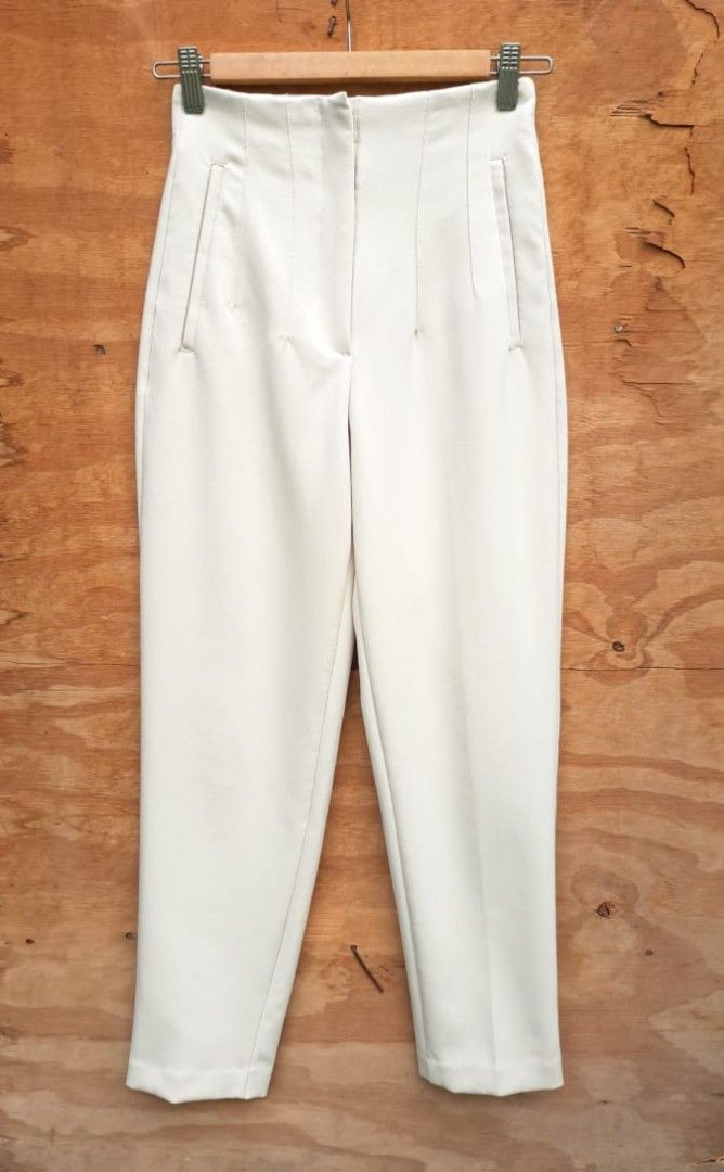 Zara, Pants & Jumpsuits, Highwaisted Trousers Zara Oyster White