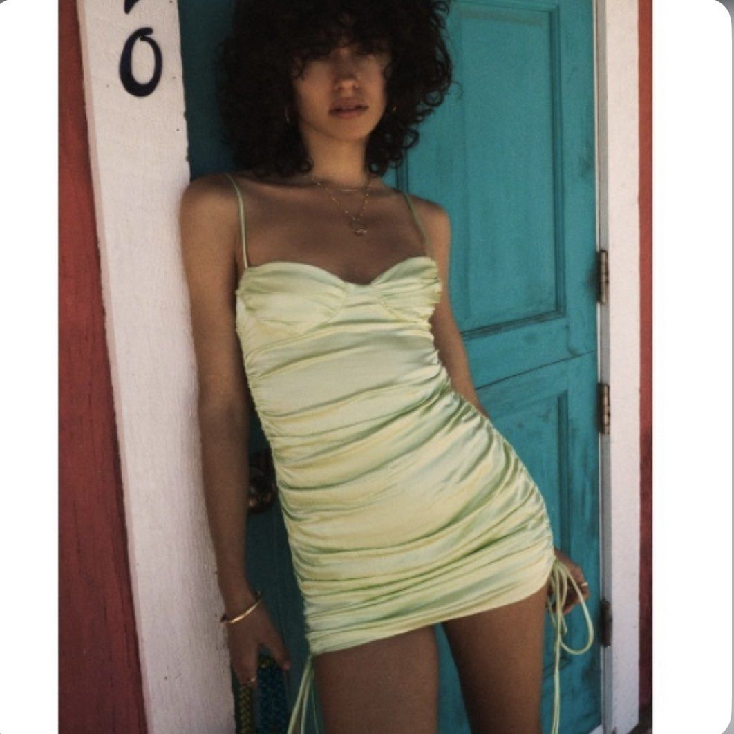 Zara lime green ruched mini dress, Women's Fashion, Dresses & Sets, Dresses  on Carousell