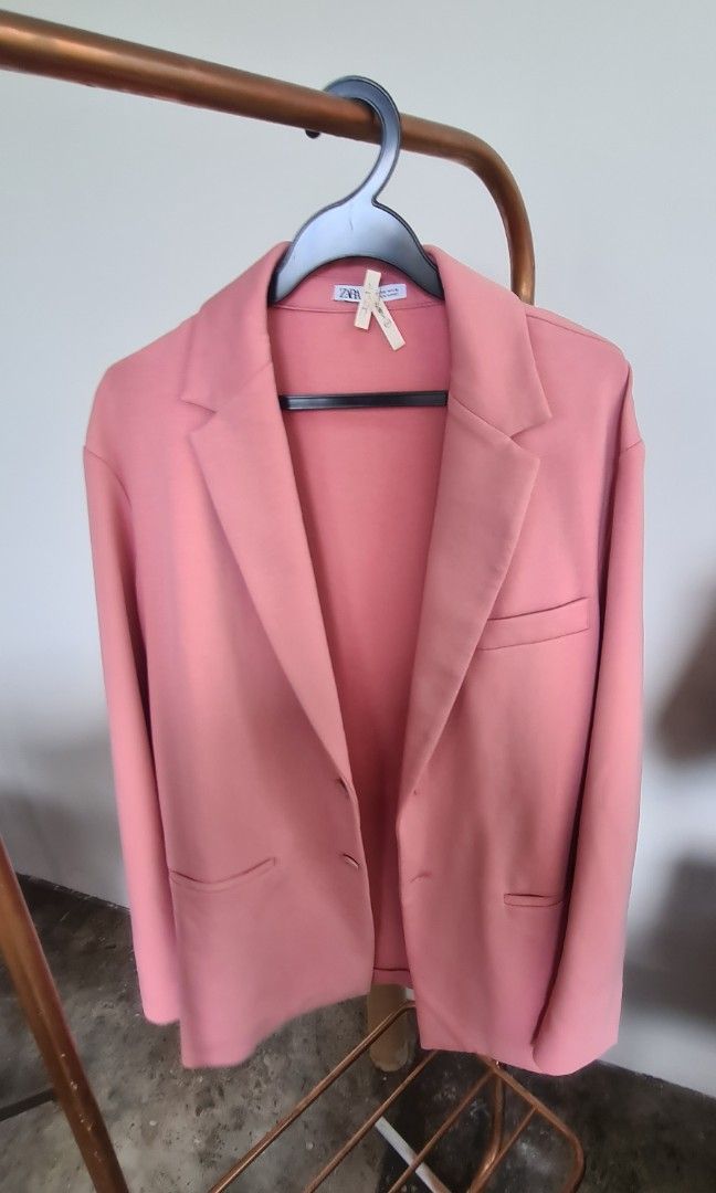 Zara Men Pink Blazer (Size M), Men'S Fashion, Coats, Jackets And Outerwear  On Carousell