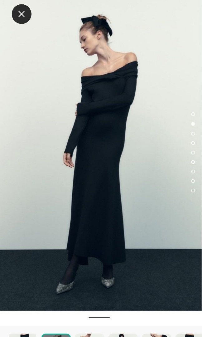 zara black off the shoulder dress Zara - Short Voluminous Dress - Black - Xxl
