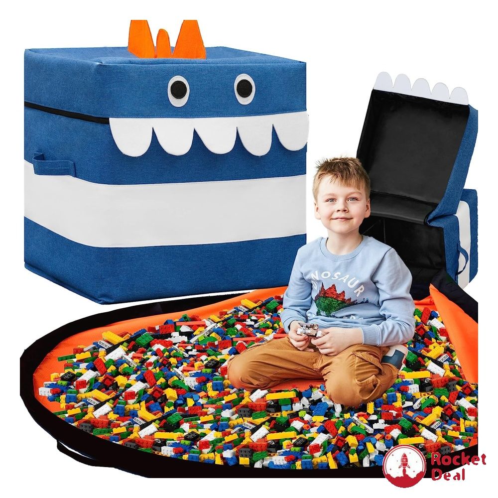 12-Gallon Kids Toy Storage Organizer & Play Mat - Designed for