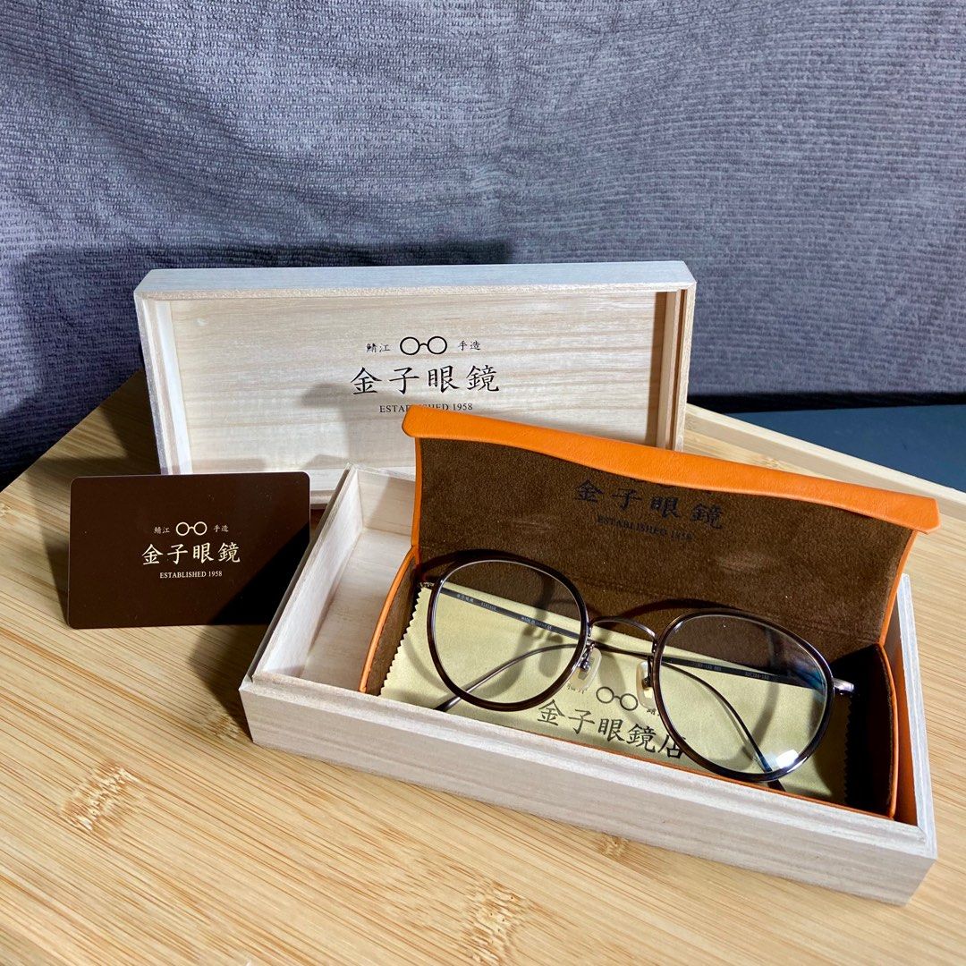 現貨👓2023最新款金子眼鏡盒證眼鏡布全齊啡棕色古銅色框KV-133 BRS, 女