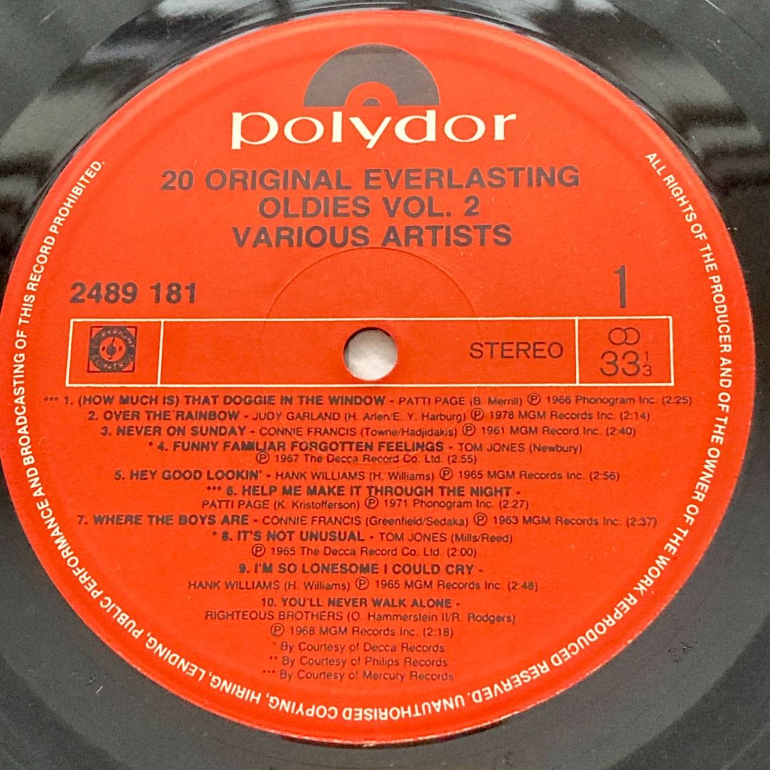 20 original Everlasting Oldies レコード LP 【公式通販】