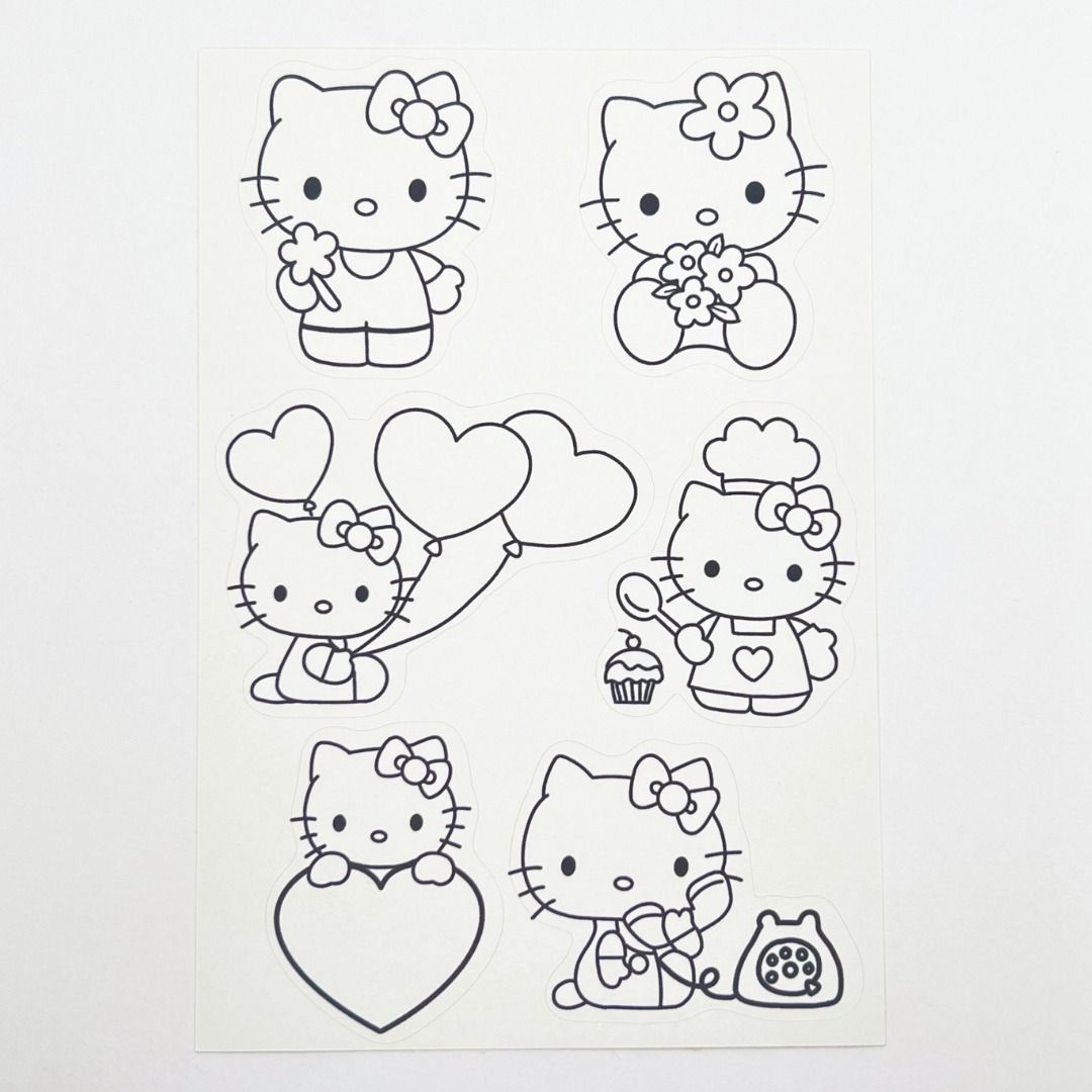4pc Character Colouring Stickers | Sanrio Colouring Stickers, Hobbies ...