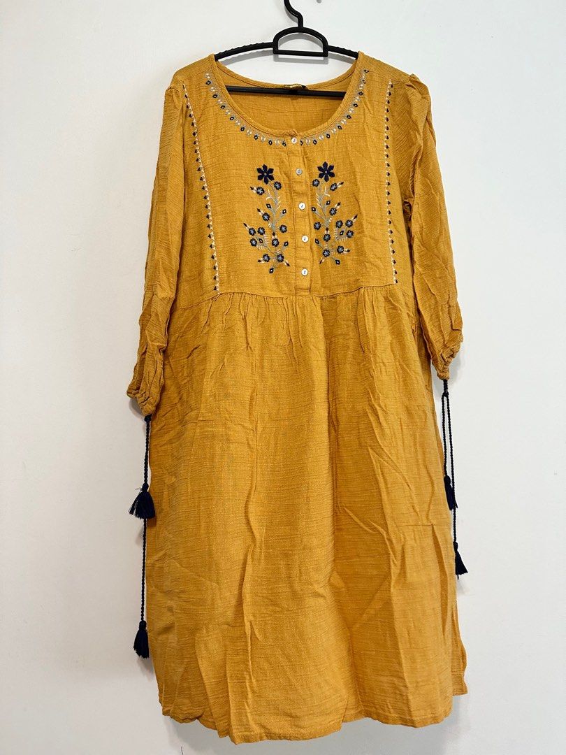 Global desi discount yellow maxi dress