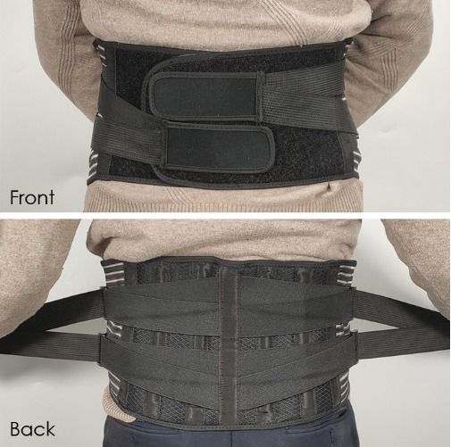 Back Lumbar Support Belt, Back Brace, Breathable Adjustable Lower Back  Brace with Stays and Springs for Pain Relief,M