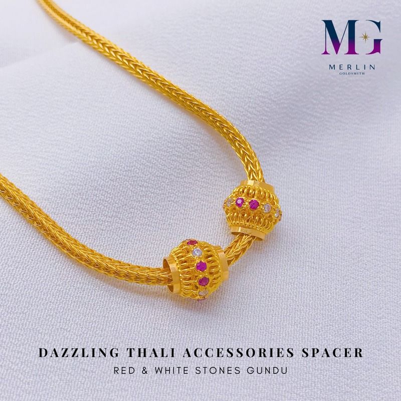 916 Gold Dazzling Thali Accessories Spacer Gundu Women s