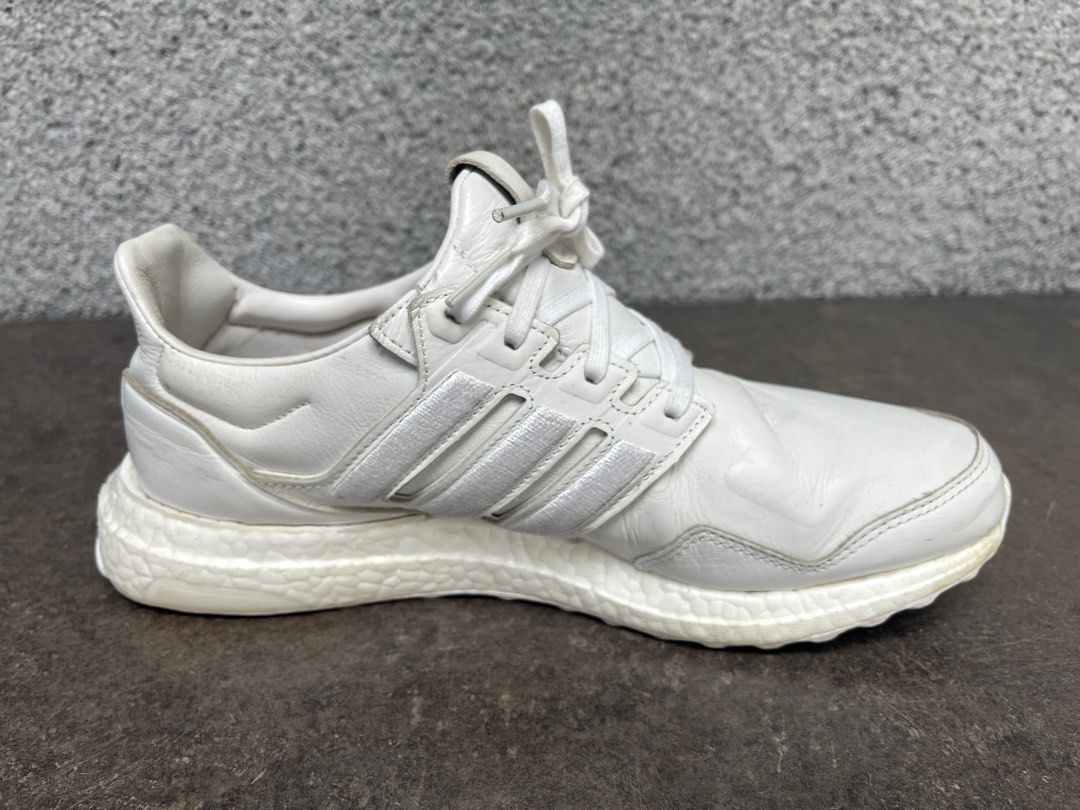 White leather adidas mens top
