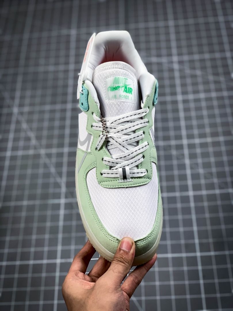 Air force 1 react qs online white light bone sail men's shoe