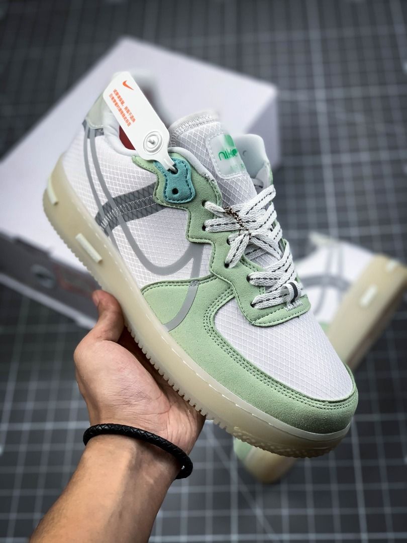 Air force 1 react qs outlet white light bone sail men's shoe