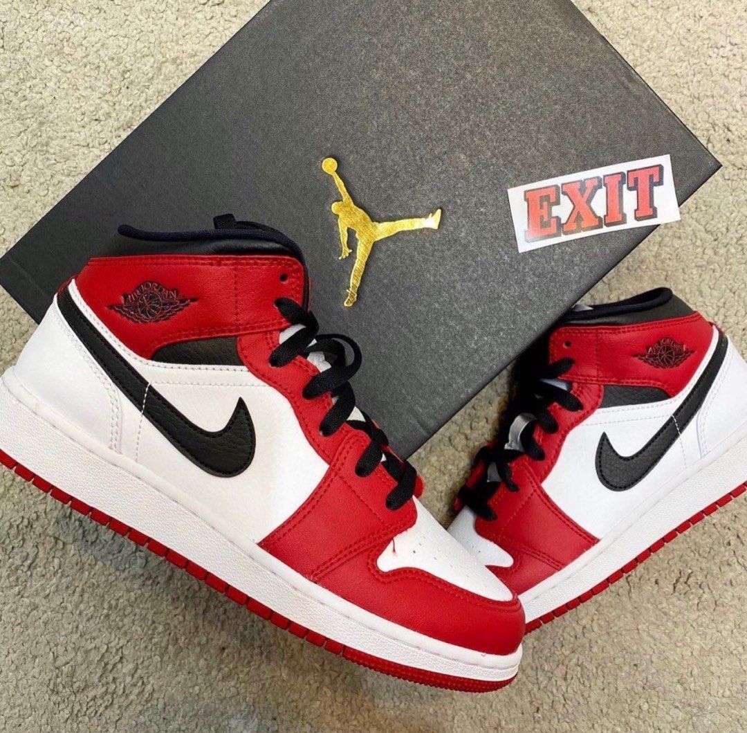 Air jordan 1 discount mid white chicago