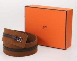 Hermes Noir/Chocolat Box and Togo Leather Quentin Reversible Belt 95 CM  Hermes
