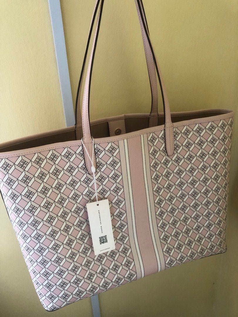 Tory Burch 82398 0521 Dusted Blush Geo Logo Tote large shoulder bag