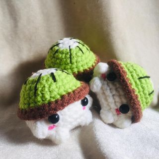 Baby Mushrooms Crochet Keychain