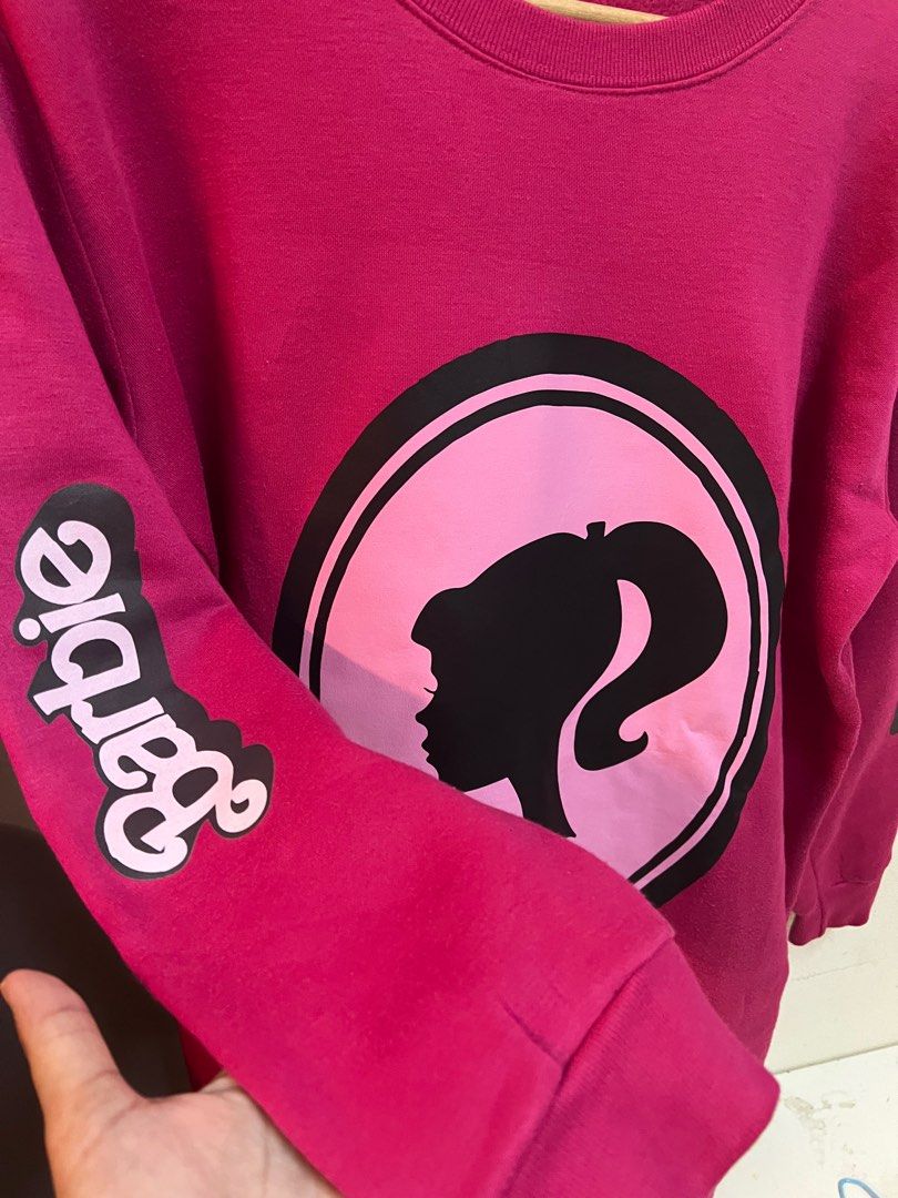Hot pink top barbie sweatshirt