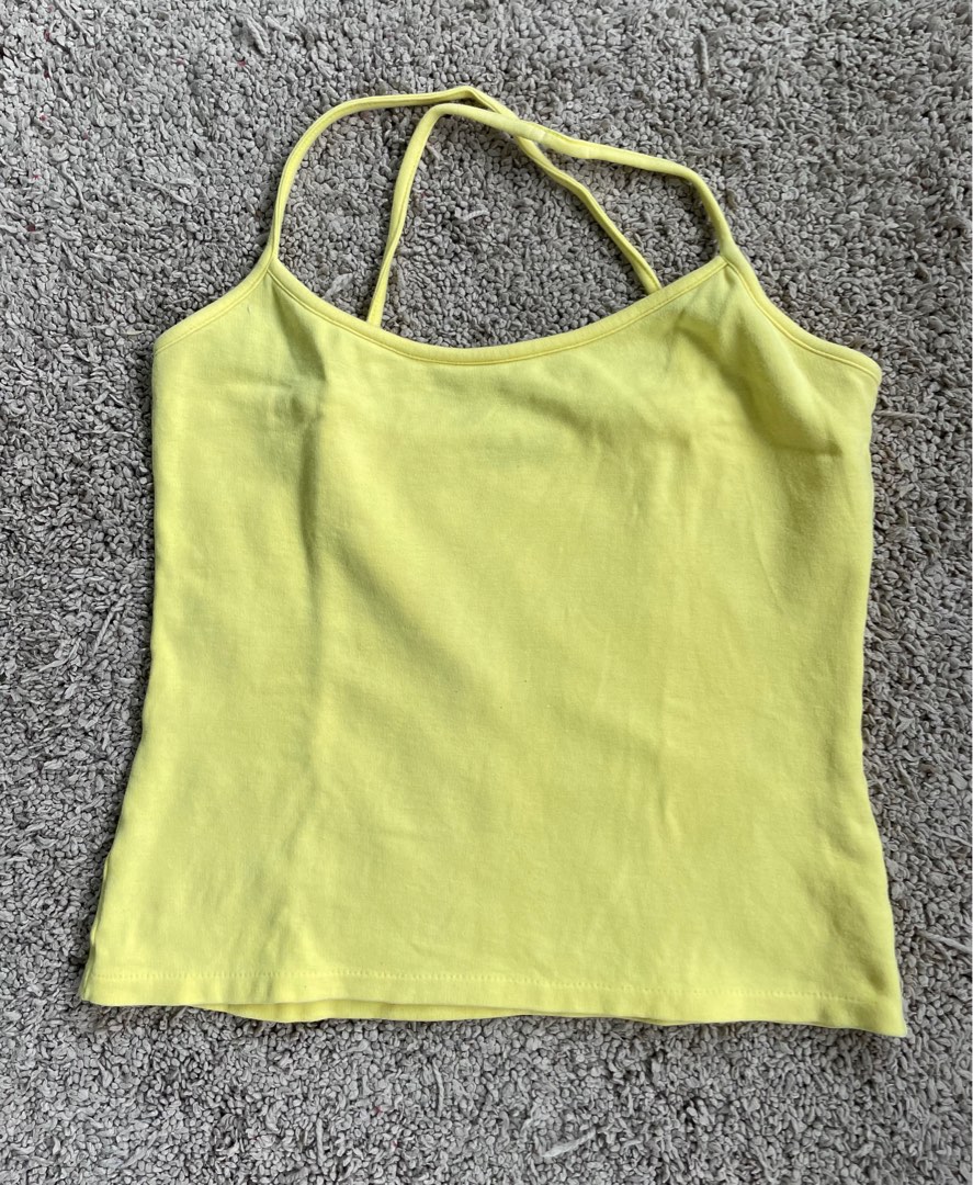 Basic Yellow Top, Women's Fashion, Tops, Sleeveless on Carousell