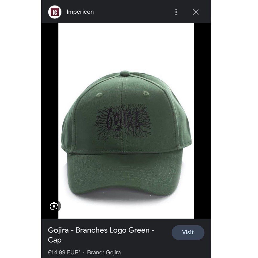 Branches Logo Green cap/hat by Gojira Metal Band Merch, Men's