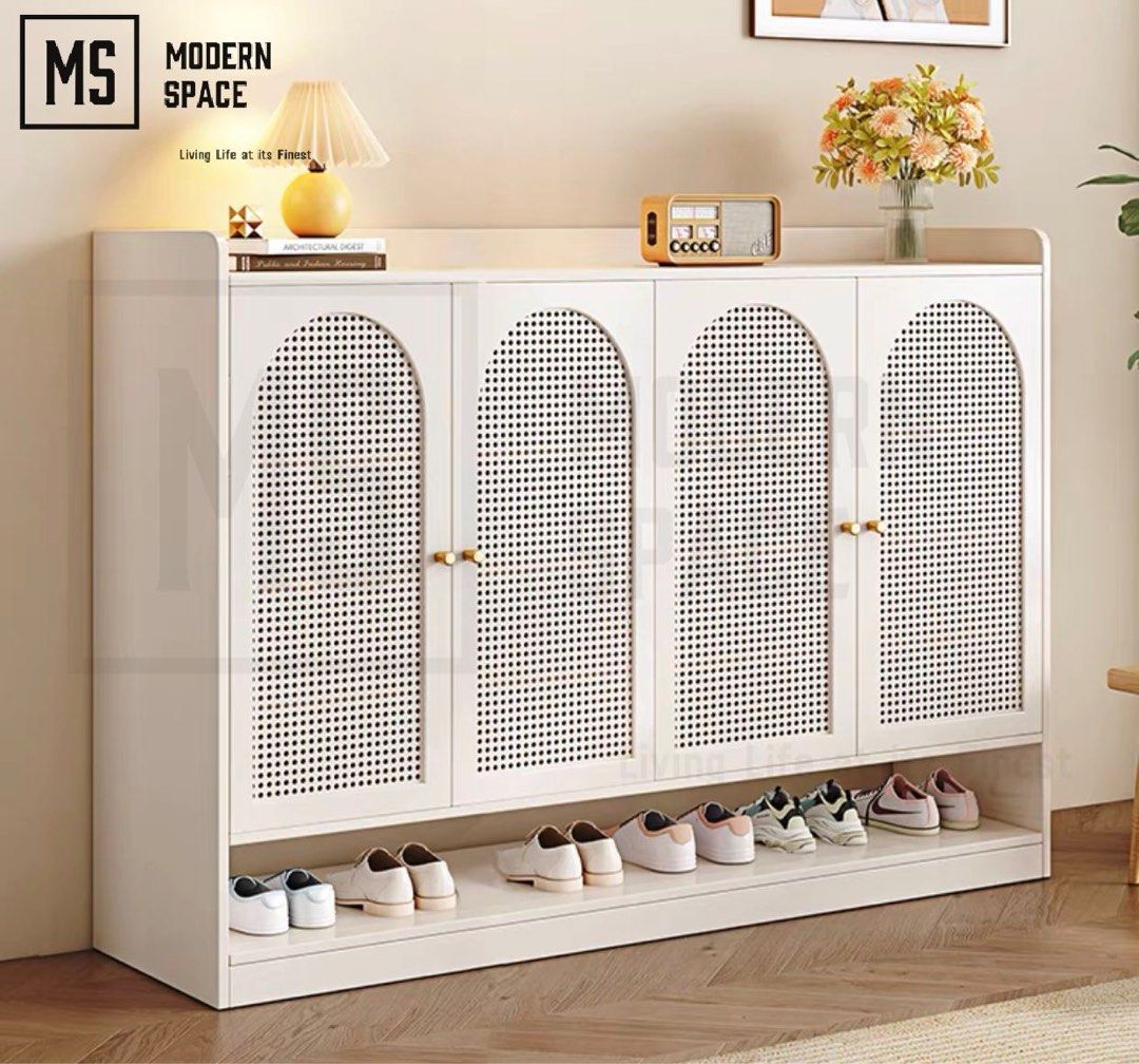 Rattan shoe rack store