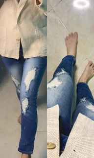 Celana levis sobek"