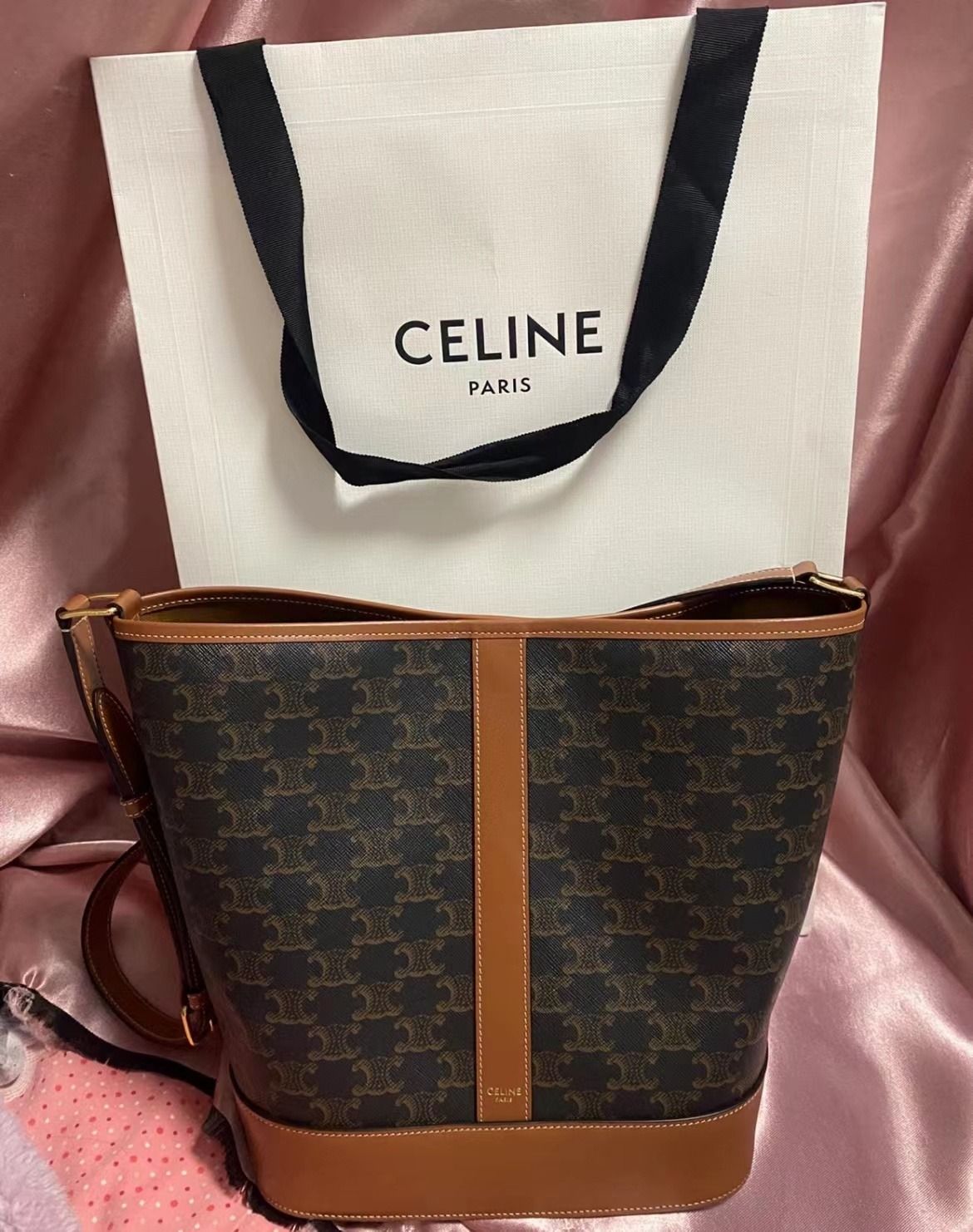 Celine canvas bucket bag online