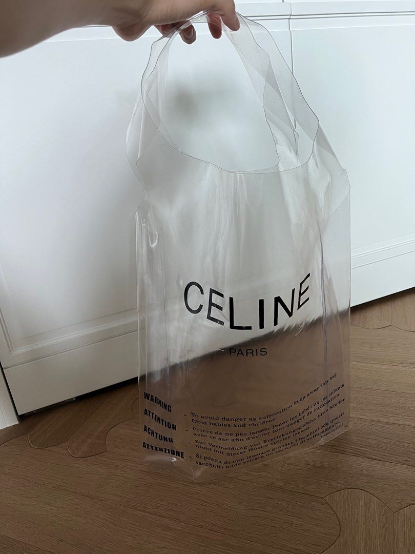 Celine Vinyl Transparent Hobo Tote H46 x W36 cm