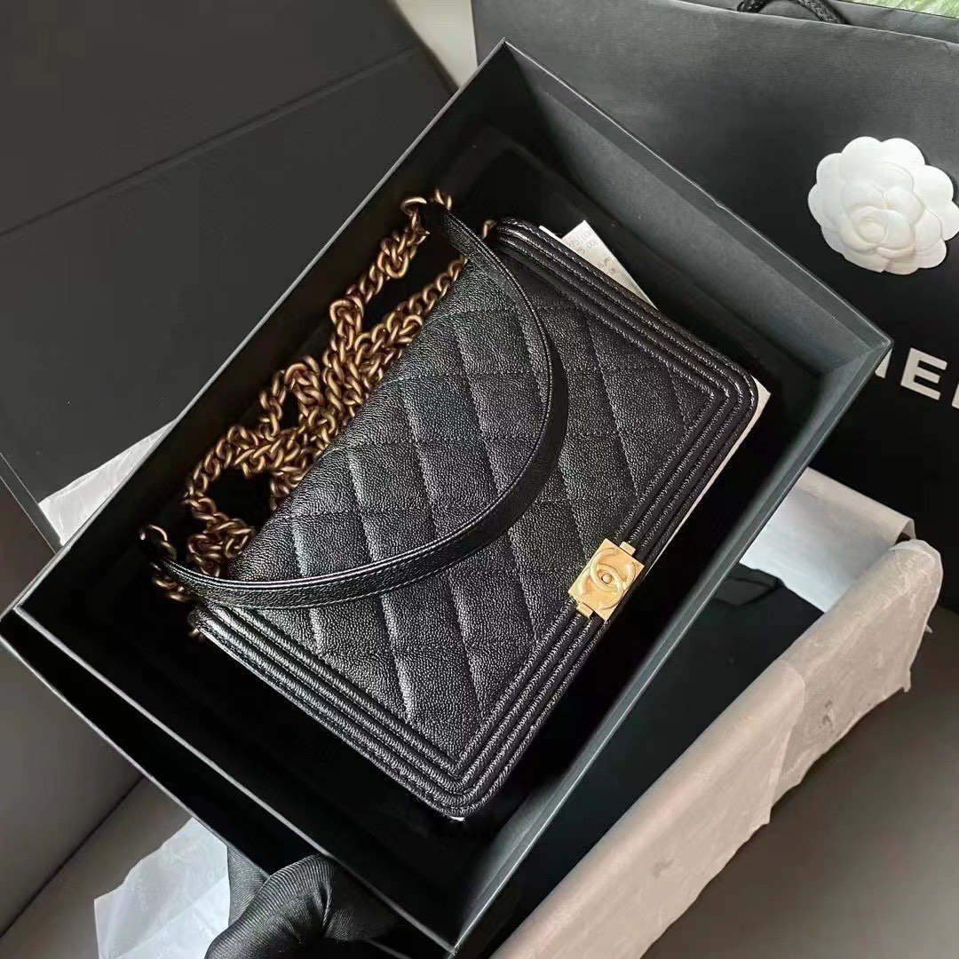 Chanel leboy woc black gold handware, Luxury, Bags & Wallets on Carousell