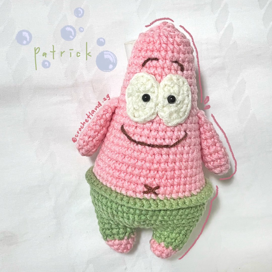 Crochet patrick ⭐️, Hobbies & Toys, Stationery & Craft, Handmade Craft