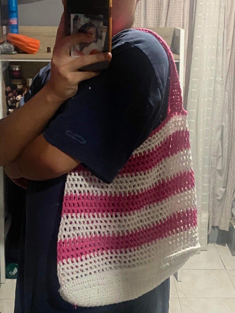 CROCHET TOTE BAG (Category: Shoulder Bags) located in Santo Tomas. Submitted by shellsea_declutterz (Listing ID 1243823703, Image 2). Description: can do any color DM me for more! Available also in cross-body or mini baguette bag .