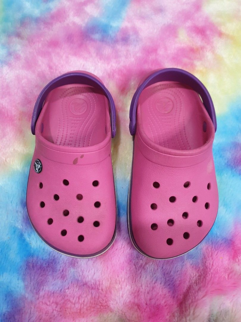 Purple and 2025 pink crocs