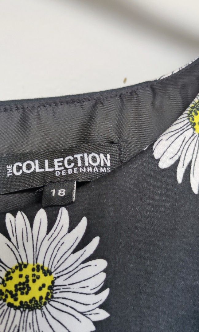 Debenhams black daisy dress