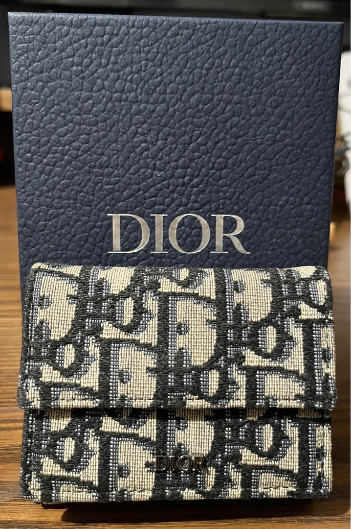 Dior Trifold Wallet Oblique Jacque, Luxury, Bags & Wallets on Carousell