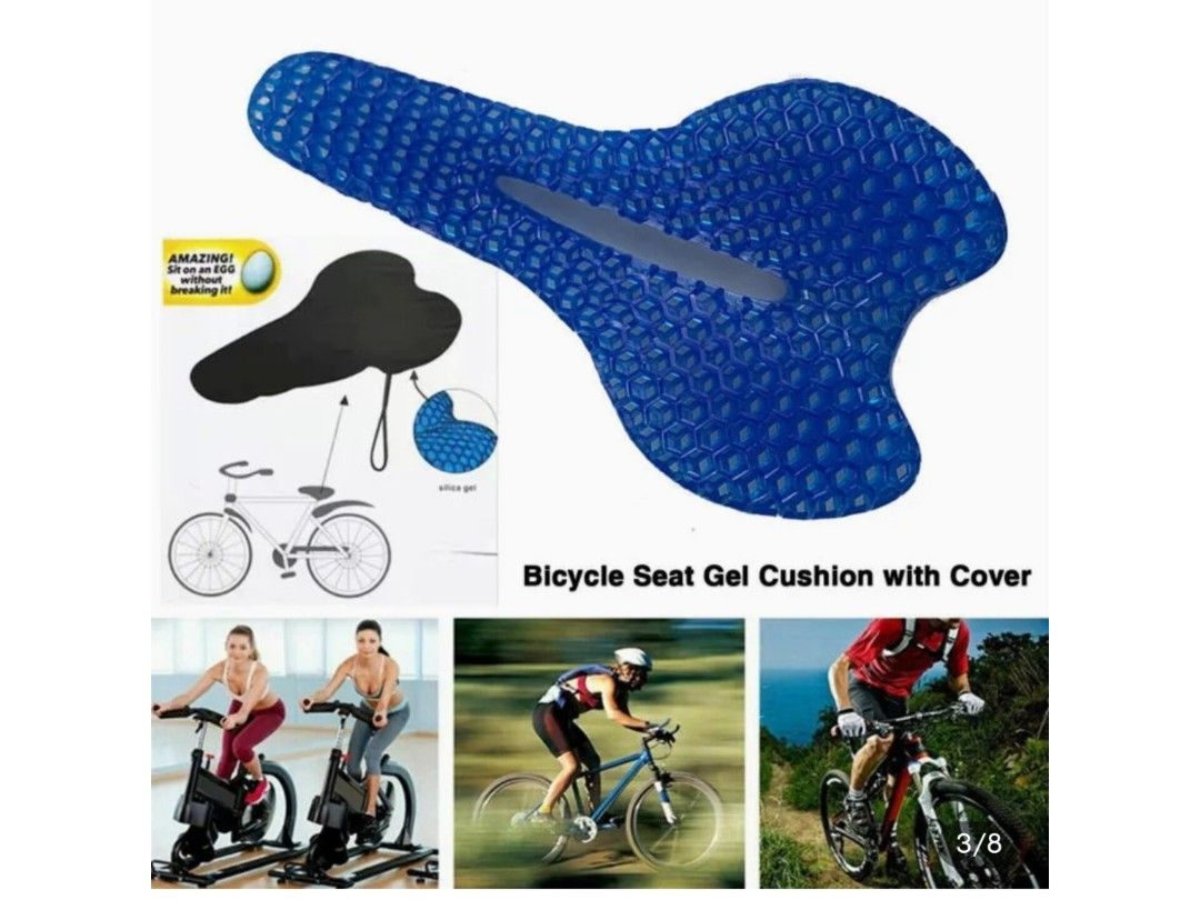Double Layer Honeycomb Shock Absorbing Bicycle Seat Cushion With Cover Outdoor Mountain Road Bike Accessories Sports Equipment Bicycles Parts Parts Accessories on Carousell