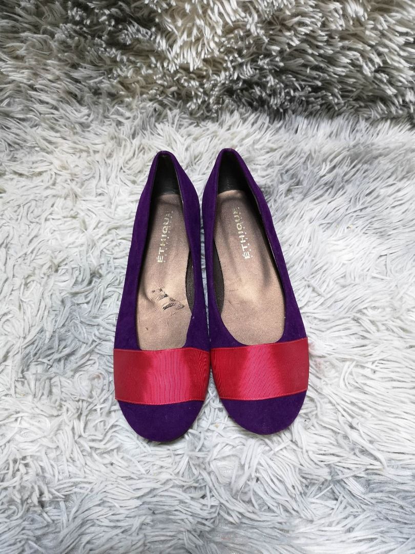 Violet and red ballet flats hot sale