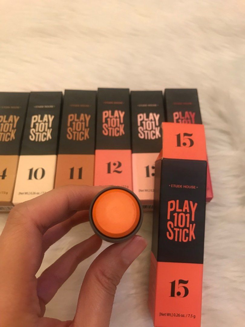 Etude House Play 101 Stick #15 (Category: Makeup) located in Quezon City. Submitted by currency27 (Listing ID 1243884403, Image 2). Description: Multi purpose stick for the face can be used for eyes, cheeks, lips, etc Great for clean girl & dolphin skin makeup🐬 Authentic Store bought Complete with box Issue: I don’t remember when I bought it hence selling low RFS: raising funds, not into collecting make up anymore Pick up/checking of item is all