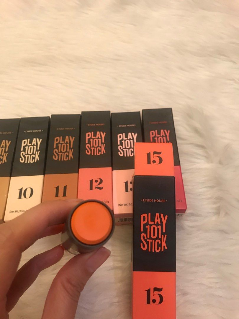 Etude House Play 101 Stick #15 (Category: Makeup) located in Quezon City. Submitted by currency27 (Listing ID 1243884403, Image 3). Description: Multi purpose stick for the face can be used for eyes, cheeks, lips, etc Great for clean girl & dolphin skin makeup🐬 Authentic Store bought Complete with box Issue: I don’t remember when I bought it hence selling low RFS: raising funds, not into collecting make up anymore Pick up/checking of item is all