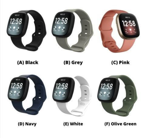 Fitbit Versa 3 4 Versa Sense Sense 2 Classic Silicone Rubber