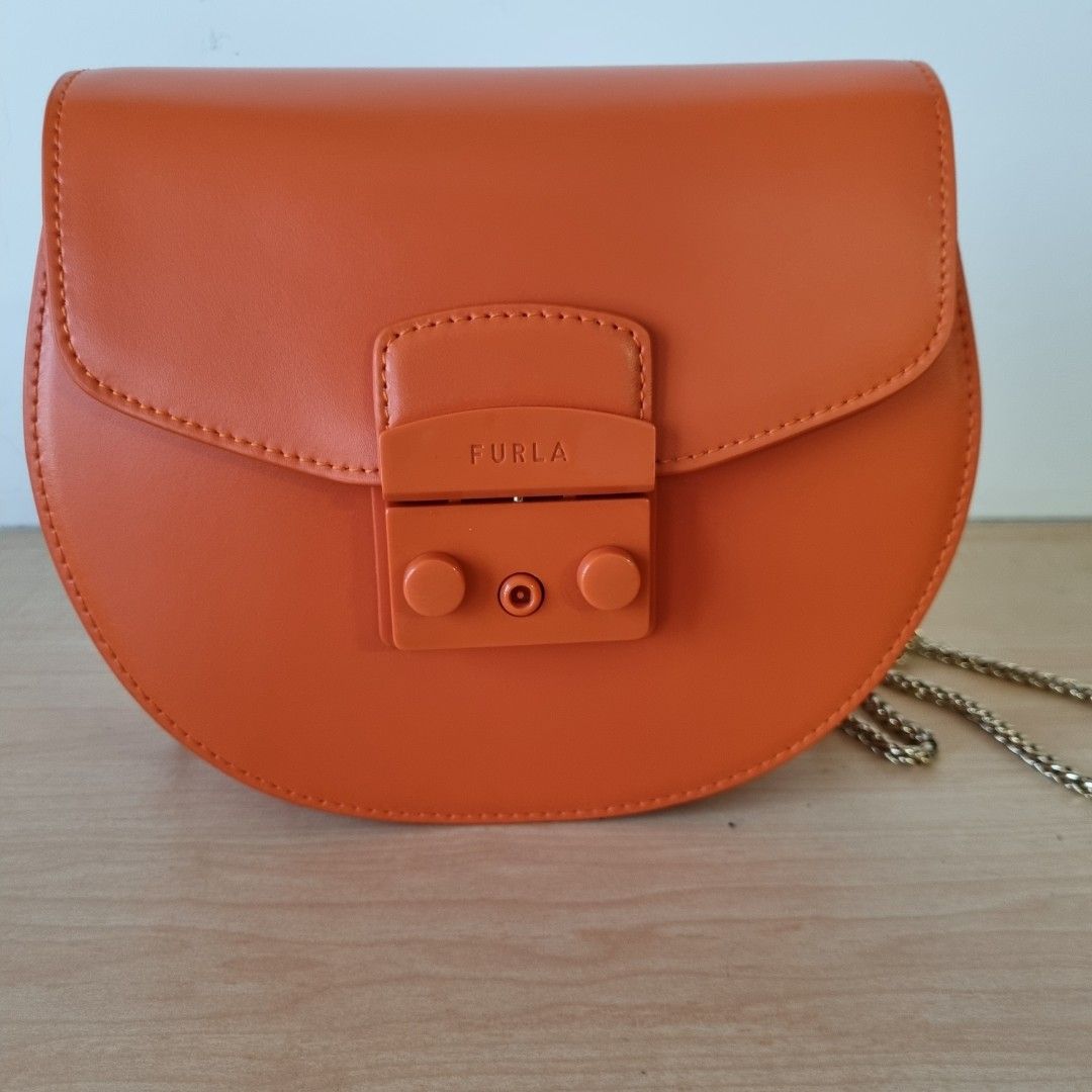 FURLA Metropolis Mini Crossbody Round Orange