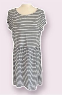Gap Grey Striped Maternity and Nursing Dress